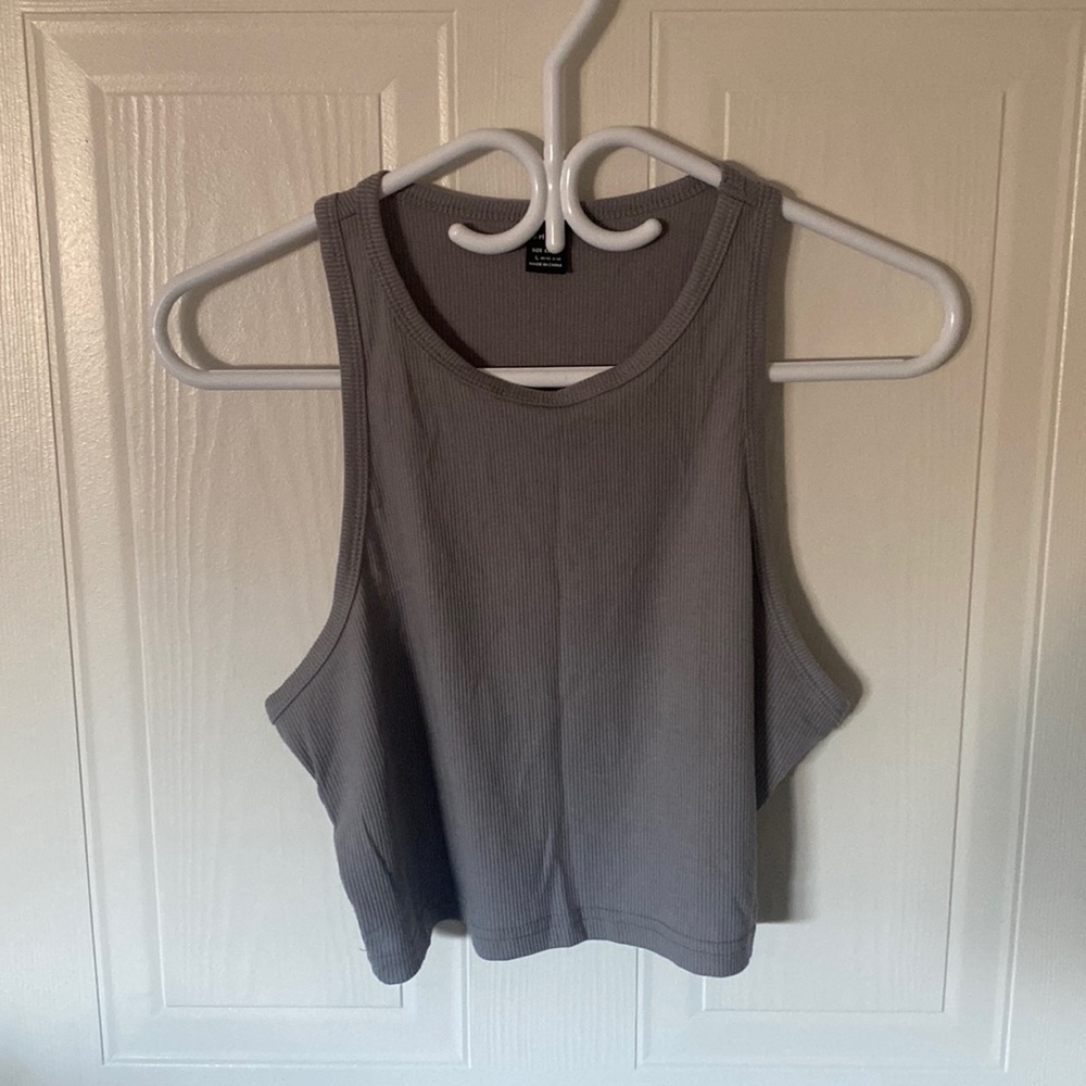 Grey High Neck Tank